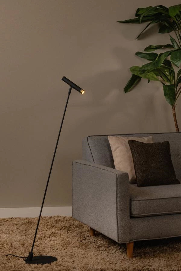 Lucide ALEC - Floor lamp - LED - G9 - 1x3W 2700K - Interchangeable rings included - Black - atmosphere 2